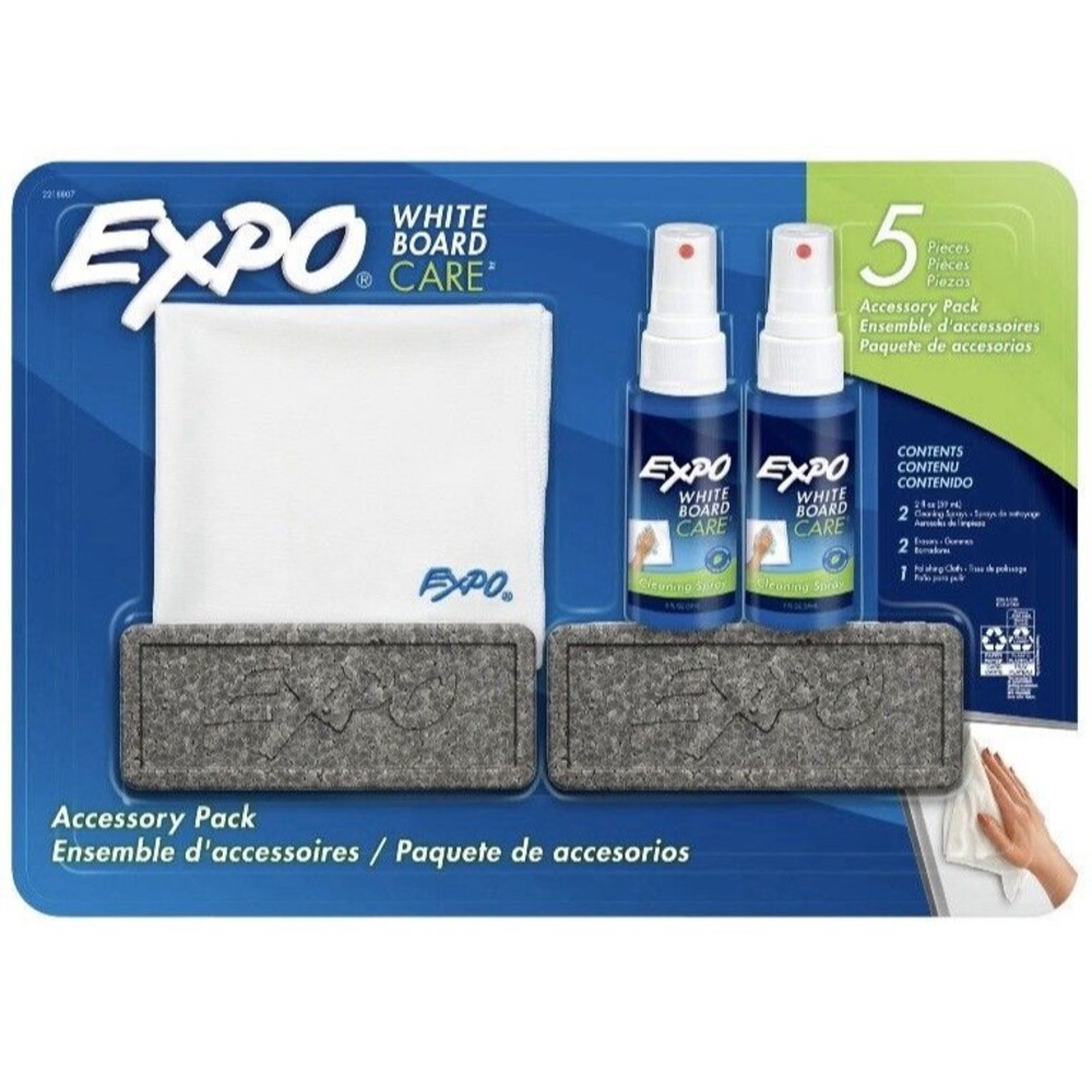 EXPO Whiteboard Care Accessory Pack for Dry Erase Markers, 5 Count